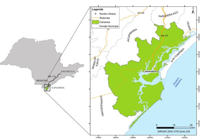 mapa Cananeia